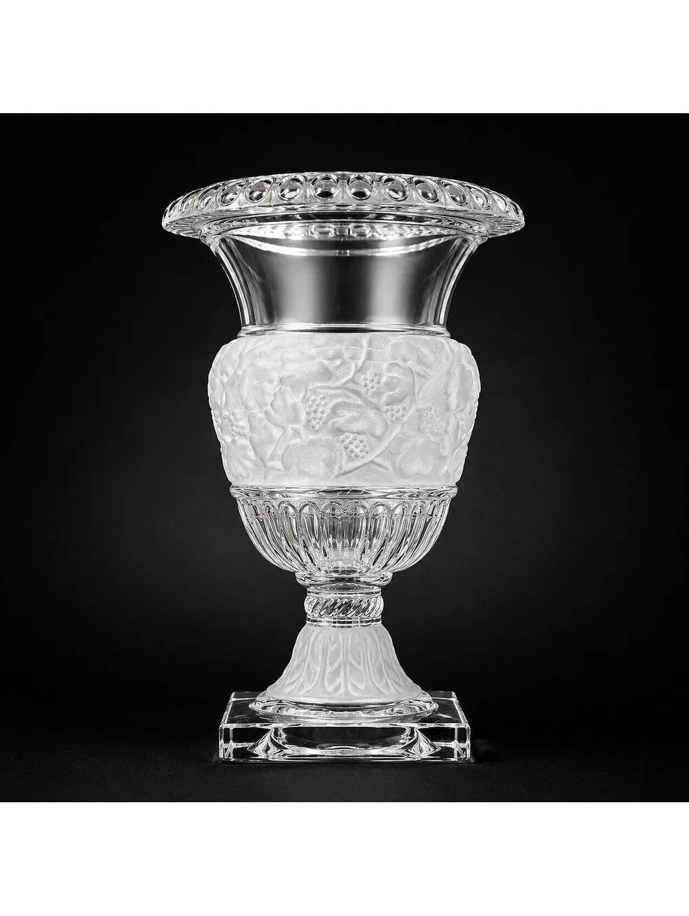 Vtg Shannon Crystal Athena Urn Vase Frosted Grapes 12